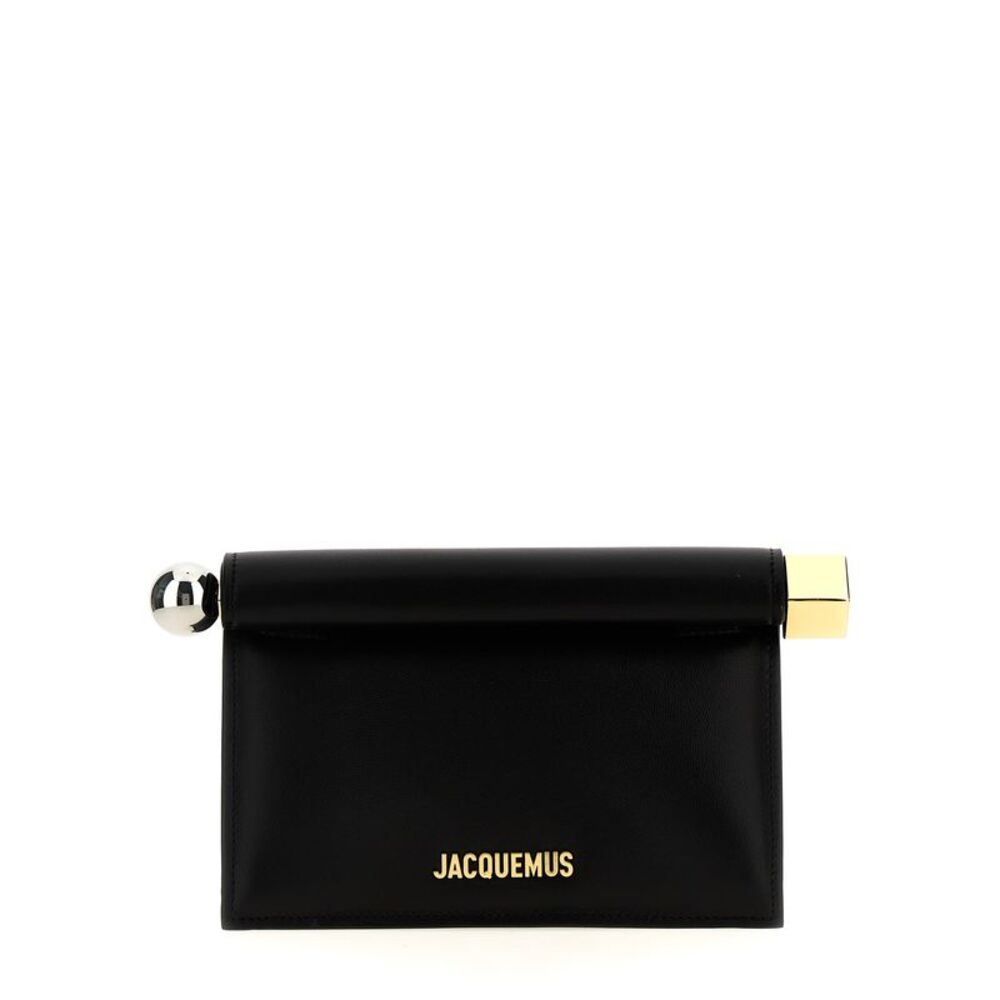 Jacquemus Black Lamb Leather Clutch Women's Bag